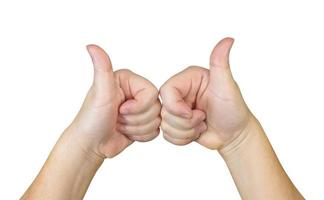 Two hands with thumb up,isolated on white background,clipping path photo