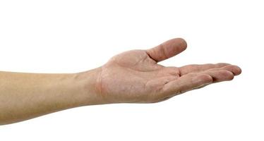 open the palm of the hand isolated on white background,clipping path photo