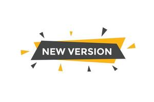 New version Colorful label sign template. New version button. New version speech bubble. New version text web template. vector