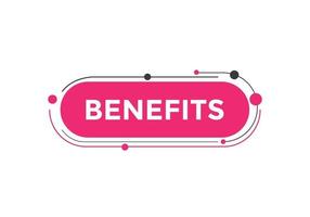 Benefits text button. speech bubble. Benefits Colorful web banner. vector illustration