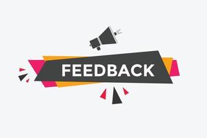 feedback button. feedback speech bubble. Colorful web banner. vector illustration. feedback sign icon