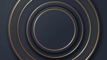 circle background with black and gold color vector