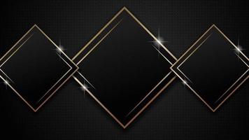 black background with luxury gold line vector