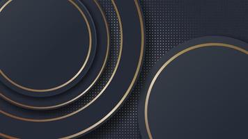 circle background with black and gold color vector