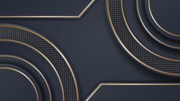 circle background with black and gold color vector