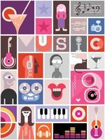 Music Collage Design vector