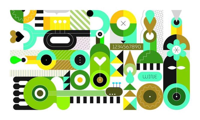 Love, Wine and Music vector design