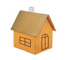 toy paper box house isolated on white background photo