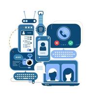 Online Chatting and Communication Devices vector