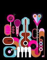 ilustración vectorial de instrumentos musicales vector