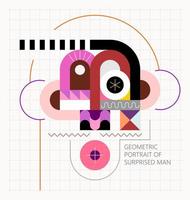 Geometric Portrait Of Surprised Man vector