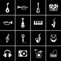 instrumentos musicales negros vector