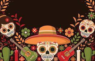 Flat Dia De Muertos Background vector