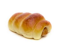 Sausage bread isolated on white background photo