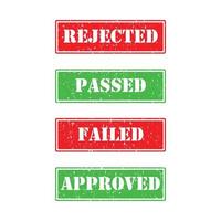 approved verified accepted passed failed organic original and rejected rubber stamp on a white background vector