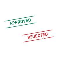 approved verified accepted passed failed organic original and rejected rubber stamp on a white background vector