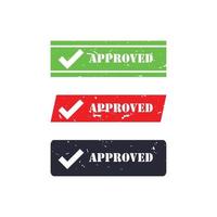 approved verified accepted passed failed organic original and rejected rubber stamp on a white background vector