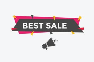 Best sale text button. speech bubble. Best sale  Colorful web banner vector