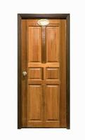 brown wooden door isolated on white background,clipping path photo