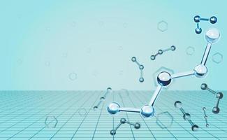 molecule or atom for science background , Abstract structure chemical ,3d illustration or 3d render photo