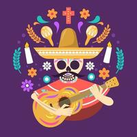 dia de los muertos calavera calavera de azucar vector