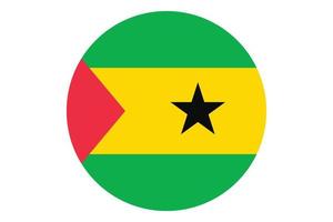 Circle flag vector of Sao Tome and Principe on white background.