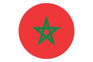 Circle flag vector of Morocco on white background.