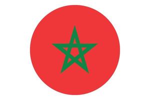 Circle flag vector of Morocco on white background.