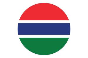 Circle flag vector of Gambia on white background.
