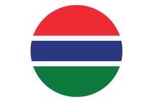 Circle flag vector of Gambia on white background.