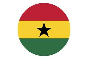 Circle flag vector of Ghana on white background.