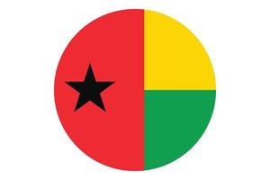 Circle flag vector of Guinea Bissau on white background.