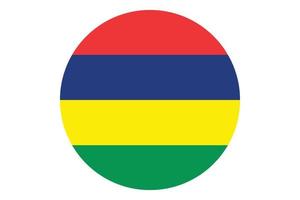 Circle flag vector of Mauritius on white background.