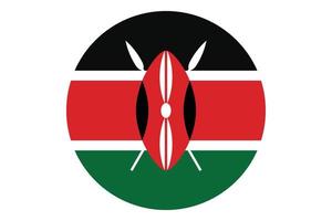 Circle flag vector of Kenya on white background.