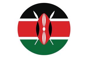 Circle flag vector of Kenya on white background.