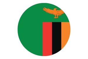 vector de bandera circular de zambia sobre fondo blanco.