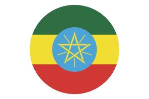 Circle flag vector of Ethiopia on white background.