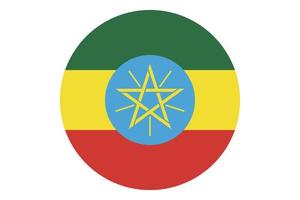 Circle flag vector of Ethiopia on white background.