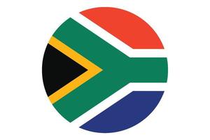 Vector de bandera circular de Sudáfrica sobre fondo blanco.