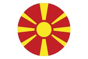 Circle flag vector of North Macedonia