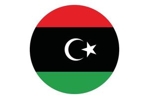 Circle flag vector of Libya on white background.