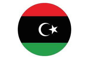 Circle flag vector of Libya on white background.