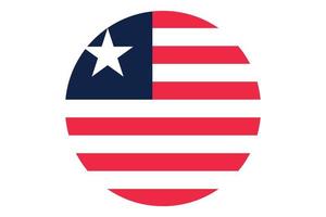 Circle flag vector of Liberia on white background.