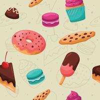 Seamless Pattern Dessert Background vector