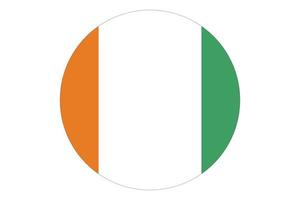 Circle flag vector of Cote d'Ivoire on white background.