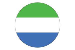 Circle flag vector of Sierra Leone on white background.