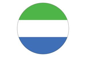 Circle flag vector of Sierra Leone on white background.