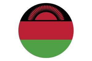 Circle flag vector of Malawi on white background.