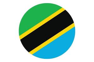 Circle flag vector of Tanzania on white background.