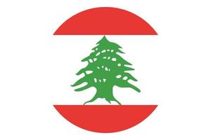 Circle flag vector of Lebanon